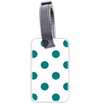 Polka Dots - Teal on White Luggage Tag (Two Sides)