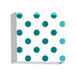 Polka Dots - Teal on White 4 x 4  Acrylic Photo Block