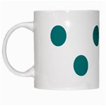 Polka Dots - Teal on White White Mug
