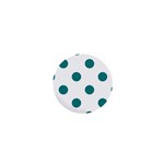 Polka Dots - Teal on White 1  Mini Magnet