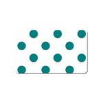 Polka Dots - Teal on White Magnet (Name Card)