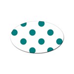 Polka Dots - Teal on White Sticker (Oval)