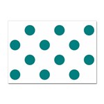 Polka Dots - Teal on White Sticker A4 (10 pack)