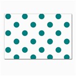 Polka Dots - Teal on White Postcard 4  x 6 