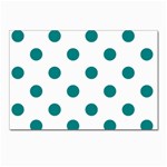 Polka Dots - Teal on White Postcards 5  x 7  (Pkg of 10)
