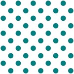Polka Dots - Teal on White ScrapBook Page 12  x 12 