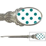 Polka Dots - Teal on White Letter Opener