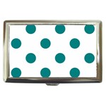 Polka Dots - Teal on White Cigarette Money Case