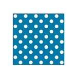 Polka Dots - White on Cerulean Satin Bandana Scarf