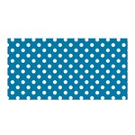 Polka Dots - White on Cerulean Satin Wrap