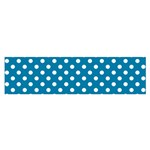Polka Dots - White on Cerulean Satin Scarf (Oblong)