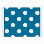 Polka Dots - White on Cerulean Large Glasses Cloth (2 Sides)
