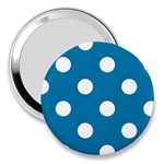 Polka Dots - White on Cerulean 3  Handbag Mirror