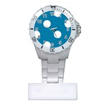 Polka Dots - White on Cerulean Nurses Watch