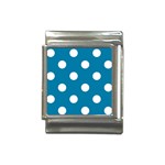 Polka Dots - White on Cerulean Italian Charm (13mm)