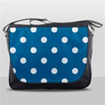 Polka Dots - White on Cerulean Messenger Bag