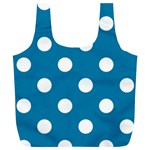 Polka Dots - White on Cerulean Full Print Recycle Bag (XL)