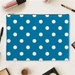 Polka Dots - White on Cerulean Cosmetic Bag (XL)