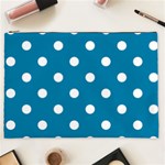 Polka Dots - White on Cerulean Cosmetic Bag (XXL)