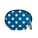 Polka Dots - White on Cerulean Accessory Pouch (Small)