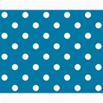 Polka Dots - White on Cerulean Collage 8  x 10 