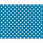 Polka Dots - White on Cerulean Collage 11  x 14 