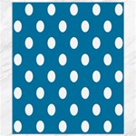 Polka Dots - White on Cerulean Canvas 8  x 10 