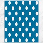Polka Dots - White on Cerulean Canvas 11  x 14 