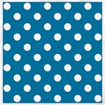 Polka Dots - White on Cerulean Canvas 20  x 20 