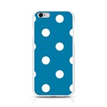 Polka Dots - White on Cerulean Apple iPhone 6/6S Silicone Case (Transparent)