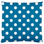 Polka Dots - White on Cerulean Standard Flano Cushion Case (Two Sides)