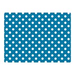 Polka Dots - White on Cerulean Double Sided Flano Blanket (Mini)