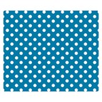 Polka Dots - White on Cerulean Double Sided Flano Blanket (Small)