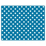 Polka Dots - White on Cerulean Double Sided Flano Blanket (Medium)