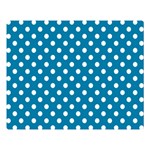 Polka Dots - White on Cerulean Double Sided Flano Blanket (Large)