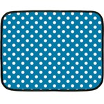 Polka Dots - White on Cerulean Fleece Blanket (Mini)