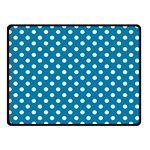 Polka Dots - White on Cerulean Double Sided Fleece Blanket (Small) (Two Sides)