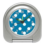 Polka Dots - White on Cerulean Desk Alarm Clock