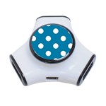 Polka Dots - White on Cerulean Portable USB Hub (One Side)