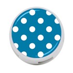 Polka Dots - White on Cerulean 4-Port USB Hub (Two Sides)