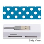 Polka Dots - White on Cerulean Memory Card Reader (Stick)