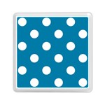 Polka Dots - White on Cerulean Memory Card Reader with Storage (Square)