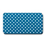 Polka Dots - White on Cerulean Medium Bar Mat