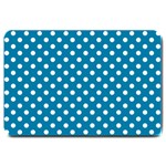 Polka Dots - White on Cerulean Large Doormat