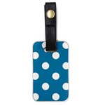 Polka Dots - White on Cerulean Luggage Tag (One Side)