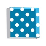 Polka Dots - White on Cerulean 4 x 4  Acrylic Photo Block