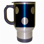 Polka Dots - White on Cerulean Travel Mug (Silver Gray)