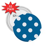 Polka Dots - White on Cerulean 2.25  Button (10 pack)