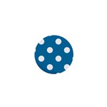 Polka Dots - White on Cerulean 1  Mini Magnet