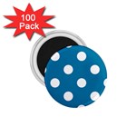 Polka Dots - White on Cerulean 1.75  Magnet (100 pack)